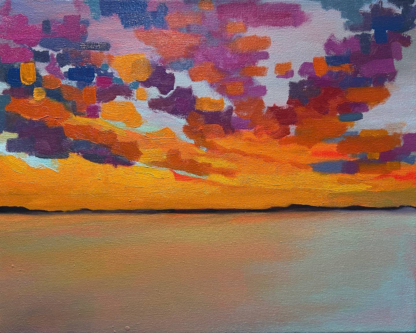 Clouds on Fire, 16 x 20 inches, oil on canvas